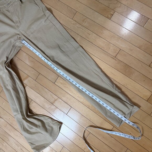 H&M Divided Tan Wide Leg Denim Jeans Chino's Pants Size 6 Stretch - Picture 8 of 8